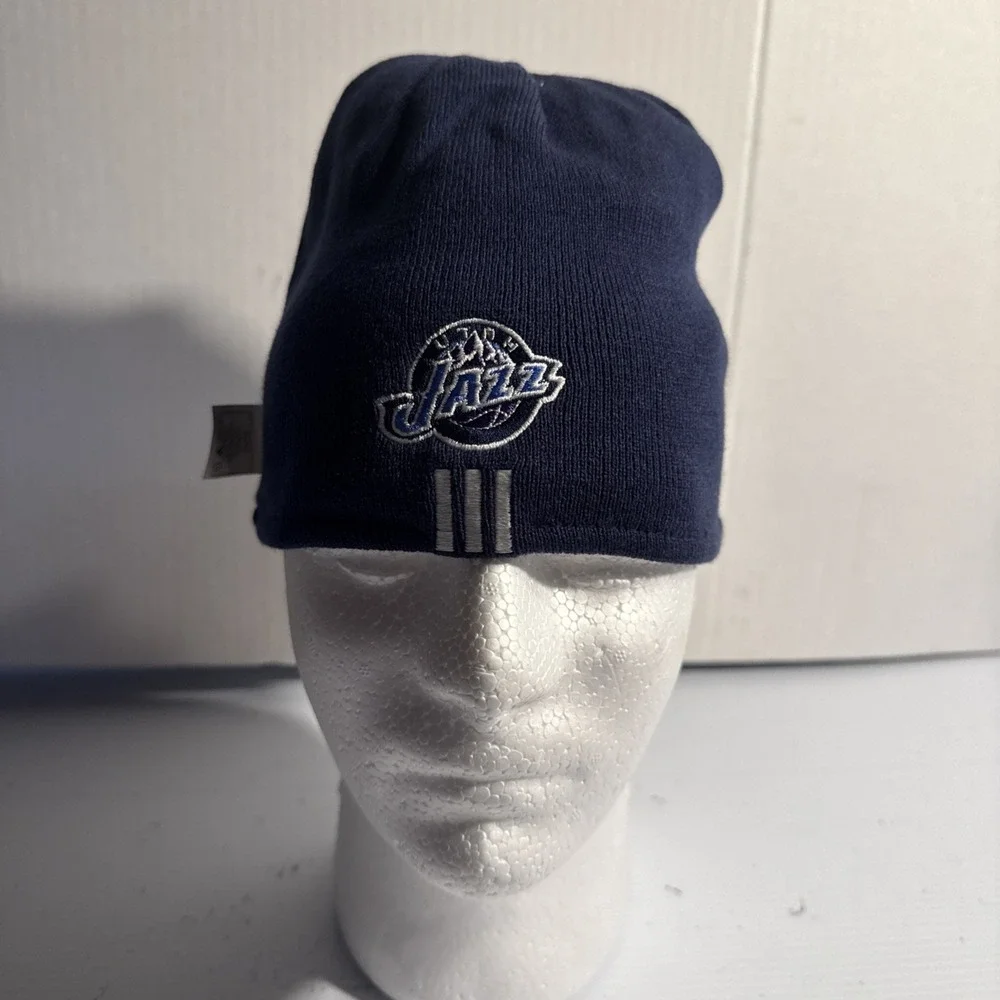 Utah Jazz Adidas NBA Vtg Reversible Winter Beanie Knit Sports‎ Hat Ski Skull Cap